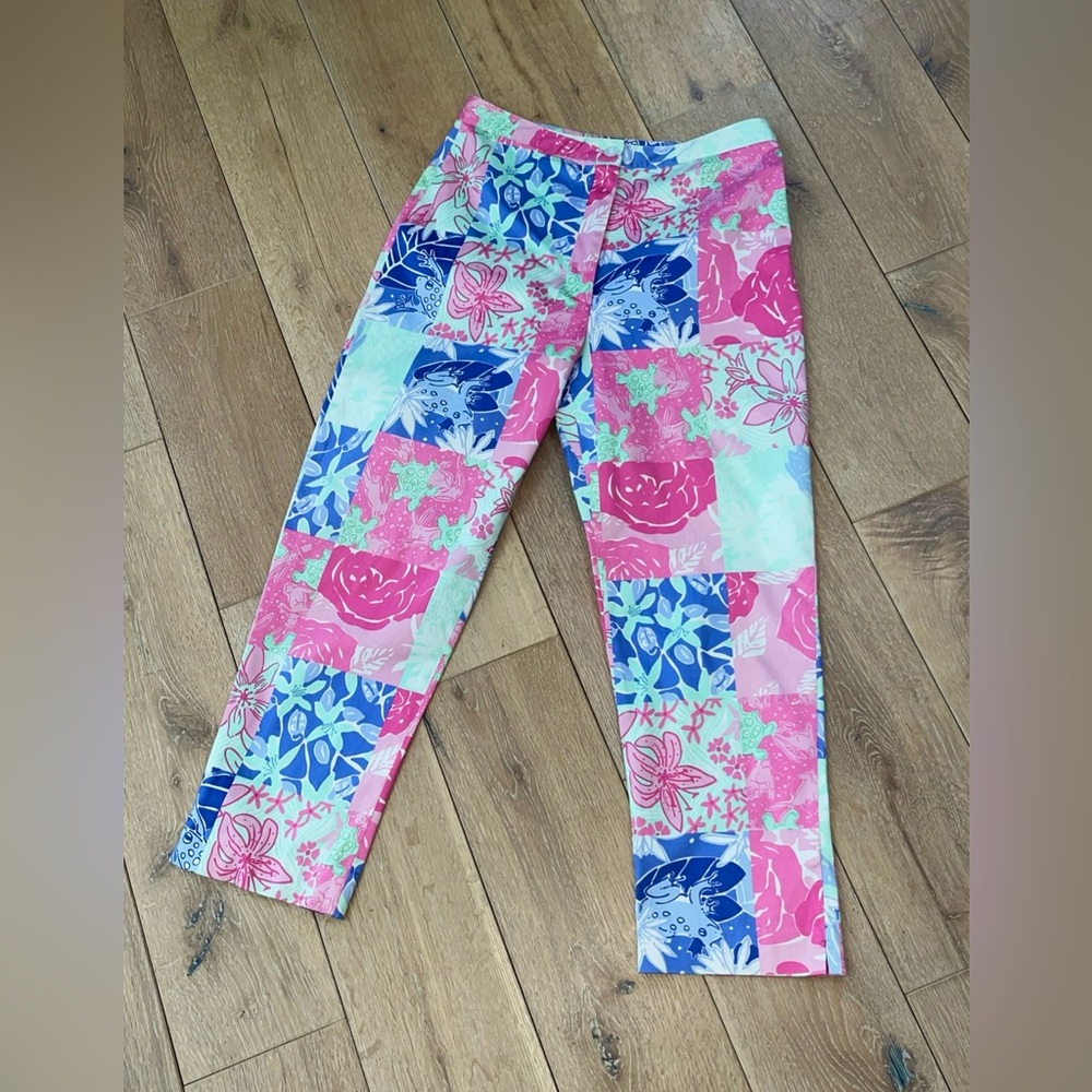 LILLY PULITZER Cropped Pants SEA LIFE OCEAN Palm Beach Fit X-SMALL/2